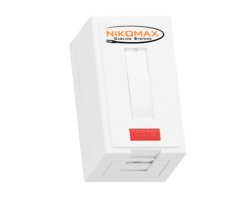 Корпус настенной розетки Nikomax, со шторкой, белый