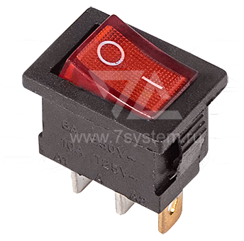 Выключатель SC-768 красный с подсветкой (3с)