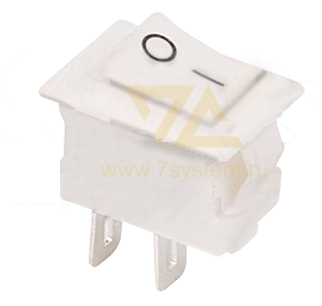 Выключатель клавишный 250V 3А (2с) ON-OFF белый Micro (RWB-101)