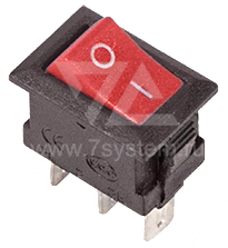 Выключатель KCD-6 красный (3с)