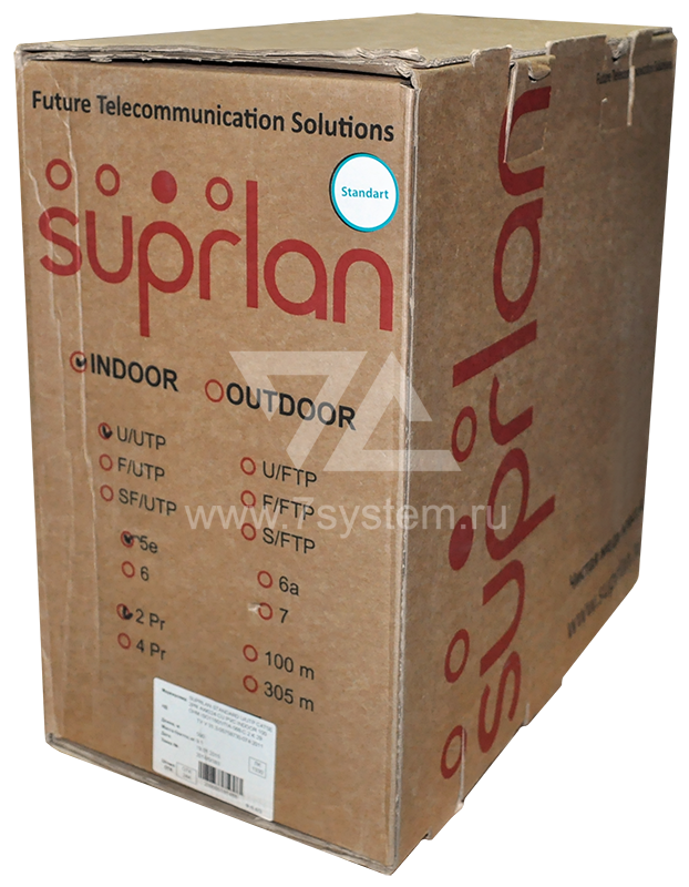 Кабель UTP 2PR 24AWG CAT5e Suprlan, 500 м