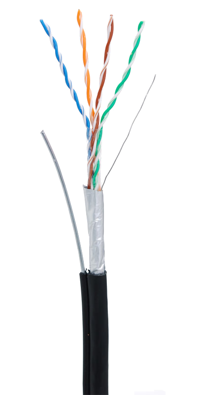Кабель FTP 4PR 24AWG CAT5e Netlan, с тросом, наружный, 305 м