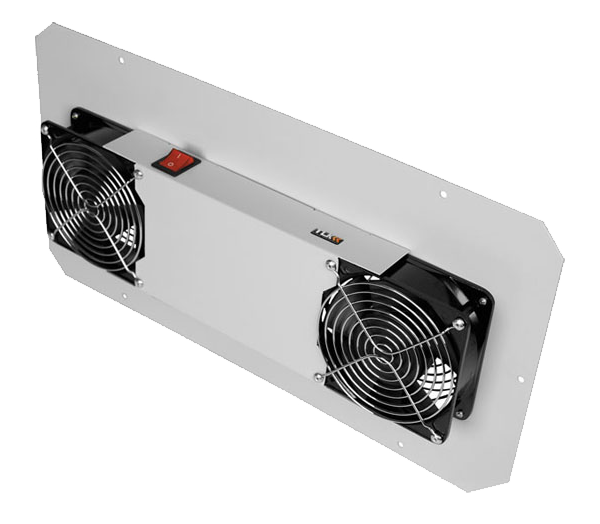 Блок вентиляторный для настенных шкафов TLK серии TWC, TWA, 2 вентилятора, без шнура питания, серый