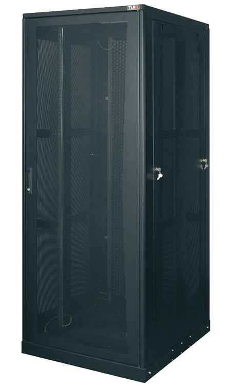 Шкаф напольный серверный 19" 33U (1701 x 600 х 1000) дверь мет.перф./стенки цельномет. TLK