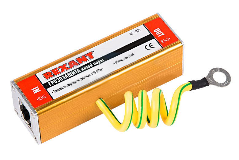 Грозозащита витой пары Rexant, разъем RJ45