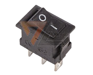 Выключатель клавишный черный 250V 3А (3с) On-On Micro (RWB-102)