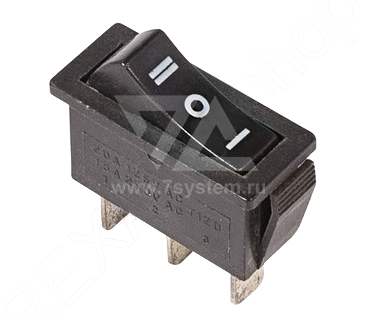 Выключатель клавишный черный с нейтралью 250V 15A (3c) On-Off-On (RWB-411, SC-791)