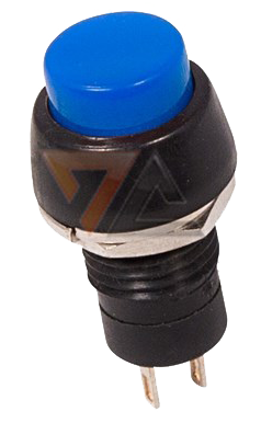 Выключатель-кнопка 250V 1А (2с) ON-OFF, синяя Micro (PBS-20А)
