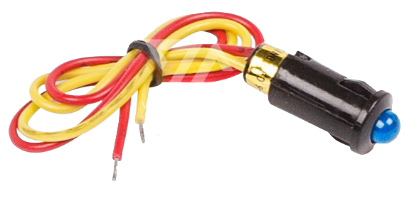 Индикатор 8 мм 12 V малый, с проводом, синий LED (WL-04)
