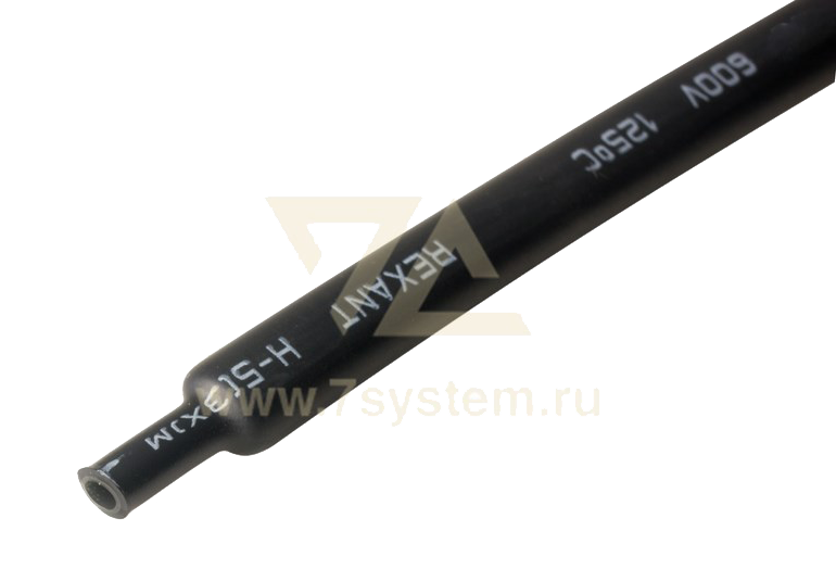 Термоусадка клеевая 12.0 мм / 4.0 мм H-5 Rexant, черная, 1 м