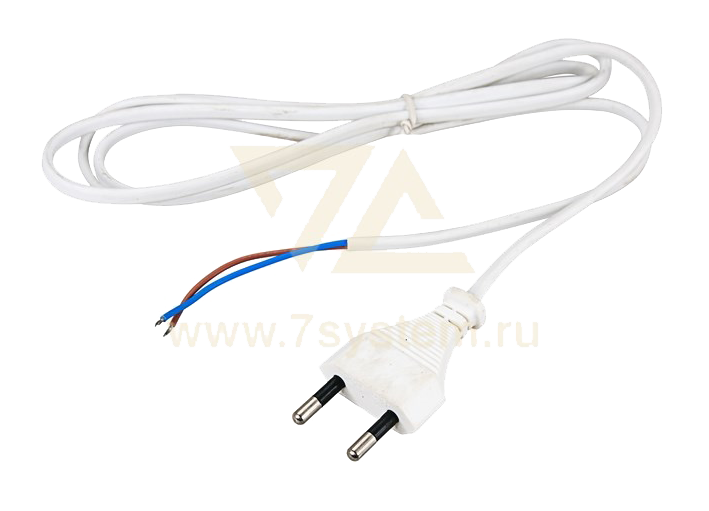Шнур сетевой без розетки Rexant, белый, 1.5 м