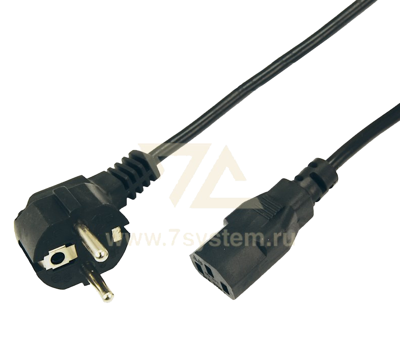 Шнур сетевой Евро 0.75 мм PE Rexant, с заземлением, 3 м