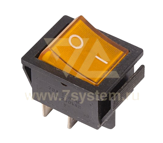 Выключатель SC-767 желтый с подсветкой (4с) (IRS-201-1)