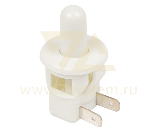 Выключатель-кнопка мебельная 250V 2.5А (2с) ON-OFF, белая (PBS-19С)