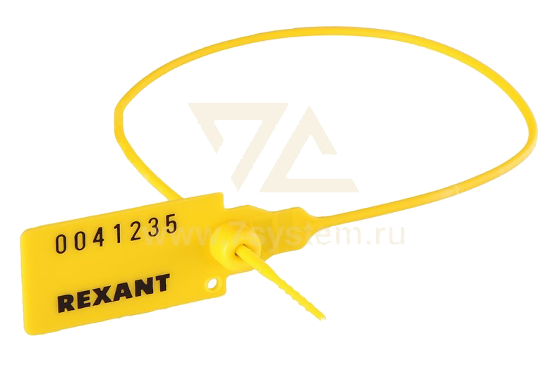 Пломба пластиковая номерная Rexant, 320 мм, желтая