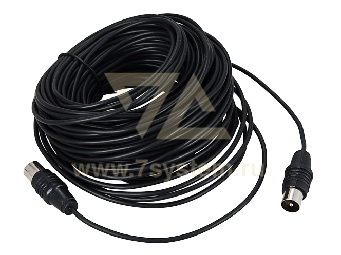 Шнур ТВ(штекер) - ТВ(гнездо) Rexant, черный, 15 м