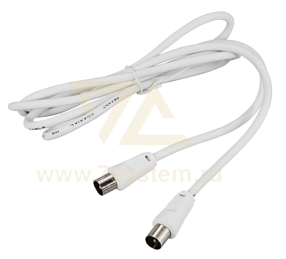 Шнур ТВ(штекер) - ТВ(штекер) 5 мм Rexant, белый, 1.5 м