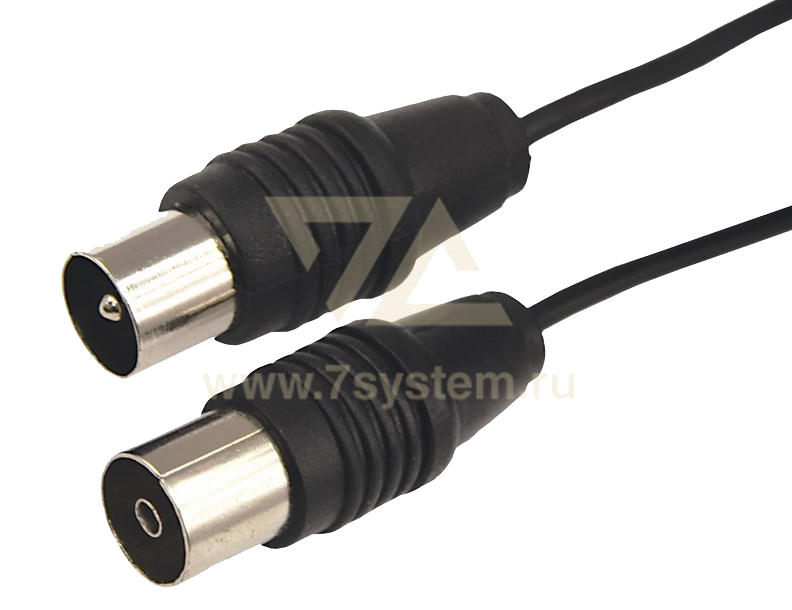 Шнур ТВ(штекер) - ТВ(гнездо) Rexant, черный, 5 м