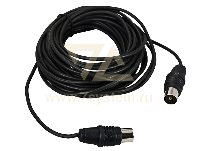 Шнур ТВ(штекер) - ТВ(штекер) Rexant, черный, 7 м