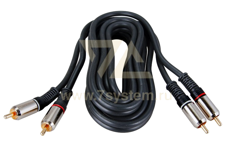 Шнур 2 RCA - 2 RCA 5 мм GOLD металл Rexant, премиум, 3 м