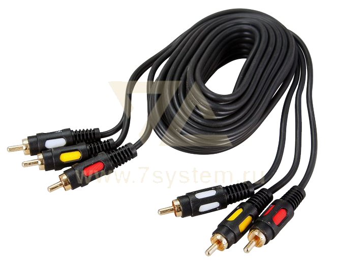 Шнур 3 RCA - 3 RCA 3.5 мм GOLD Rexant, премиум, 1.5 м