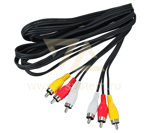Шнур 3 RCA - 3 RCA 3.5 мм SILVER Rexant, 10 м