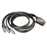 Шнур SCART - 3 RCA Component PRO-class Rexant, премиум, 1.5 м - 