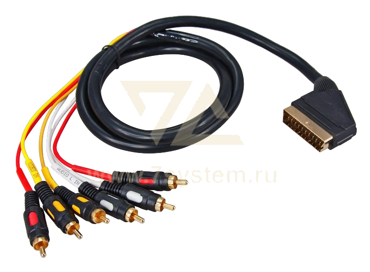 Шнур SCART - 6 RCA GOLD Rexant, премиум, 1.5 м