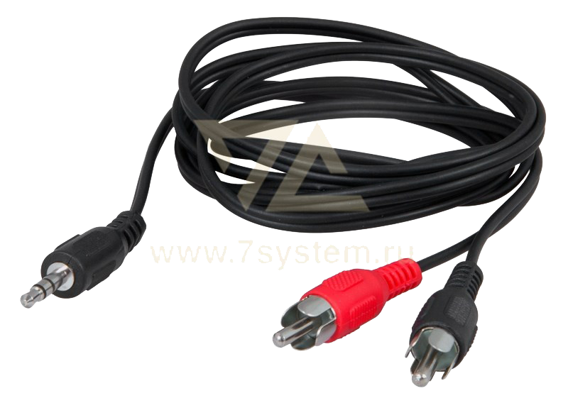 Шнур TRS 3.5 мм - 2 RCA SILVER Rexant, 3 м