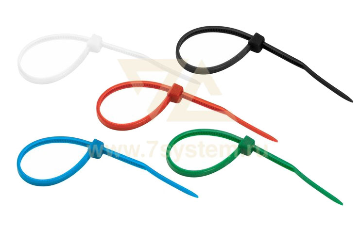 Хомут 100 мм x 2, 5 мм Rexant, цветные, 25 шт