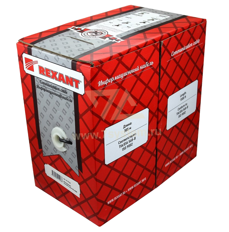 Кабель UTP 4PR 24AWG CAT5e Rexant, наружный, 305 м
