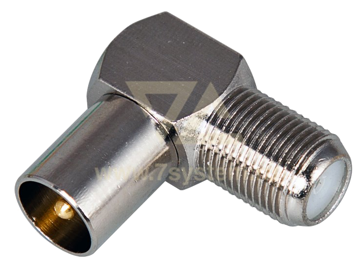 Переходник F(гнездо) - ТВ(штекер) угловой Proconnect, 50 шт/упак