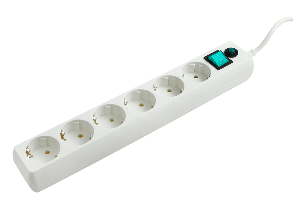 Фильтр сетевой "Гарнизон", 6 мест , 10 А, 5 м