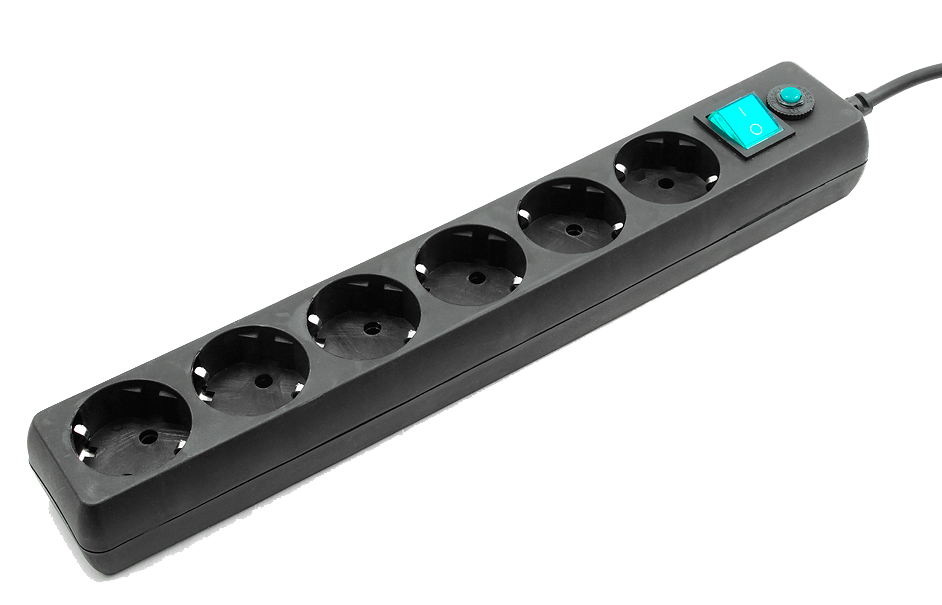 Фильтр сетевой "Гарнизон", 6 мест, 10 А, 5 м, черный