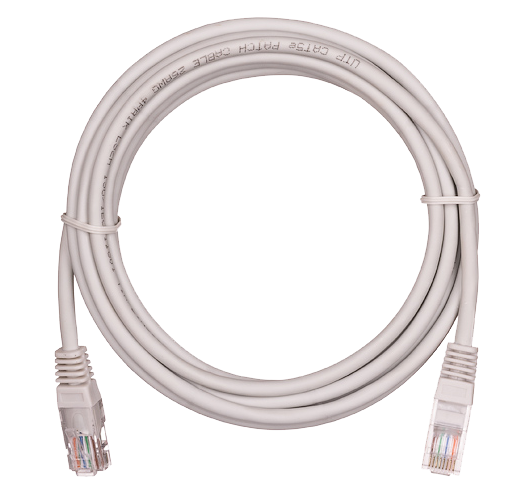 Патчкорд UTP 1 м Netlan, CAT5е, серый, литой