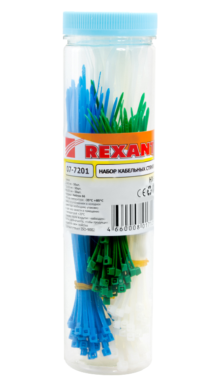Набор хомутов HX-1 Rexant, цветные, 200 шт/упак
