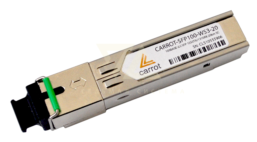 Модуль SFP Carrot, 1000Base-BX, WDM, 1550/1310, 20 км, SC, DDM