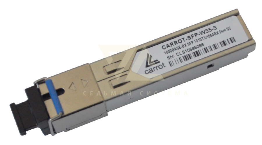 Модуль SFP Carrot, 1000Base-BX, WDM, 1550/1310, 3 км, SC, DDM