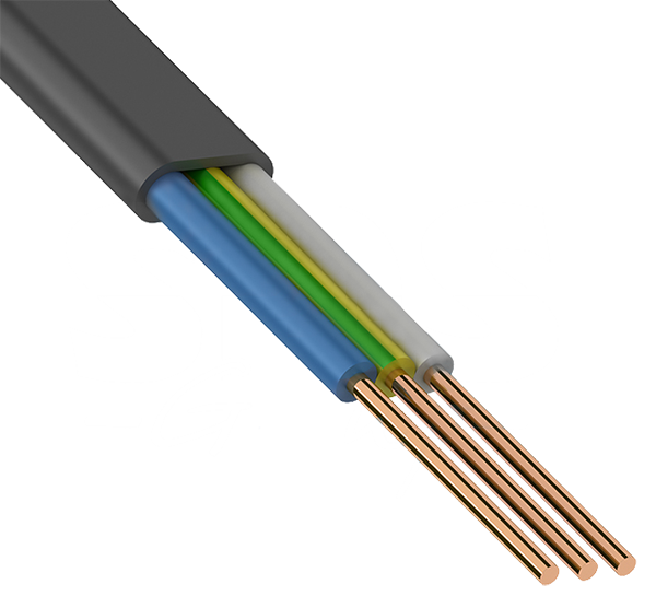 Кабель силовой ВВГ-Пнг(А) 3 x 2.5 мм ож 0, 66 кВ ГОСТ, 100 м