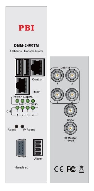 Модулятор DMM-2410TM-30S2C PBI, входы: 4xDVB-S/S2, 4xASI, выходы: 1xASI и 4xQAM