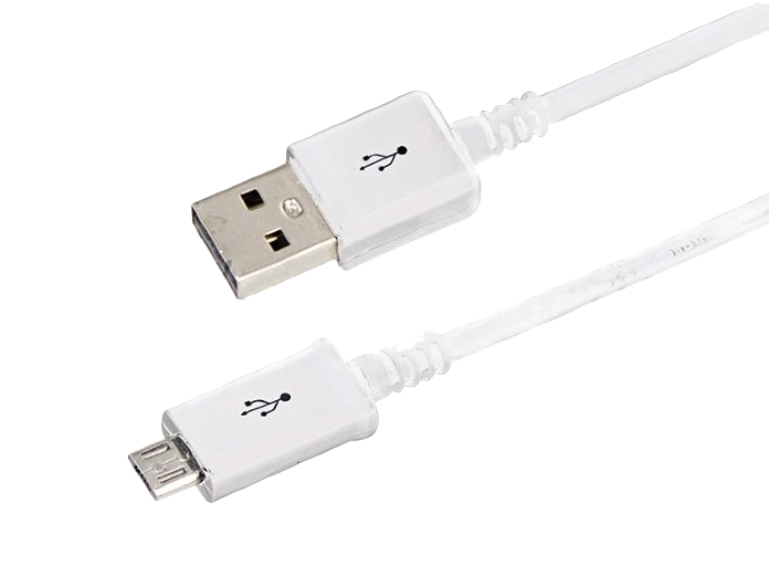 USB кабель универсальный, microUSB длинный штекер Rexant, белый, 1 м