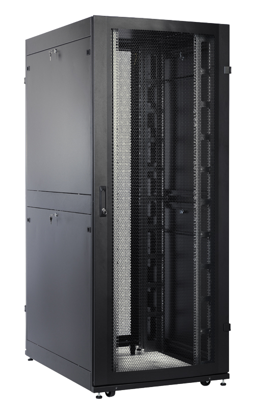 Шкаф серверный 42U (1950 x 800 х 1200) ЦМО, дверь перфорированная, черный
