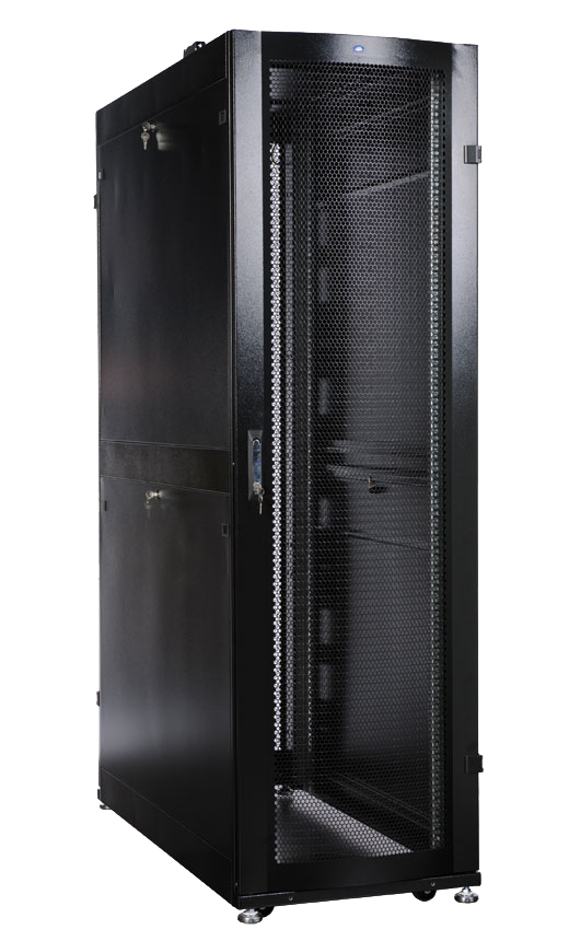 Шкаф серверный 48U (2215 x 600 х 1200) ЦМО, дверь перфорированная, черный