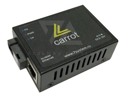 Медиаконвертер 10/100Base-T/100Base-FX Carrot, 1310/1550, 20 км, микро