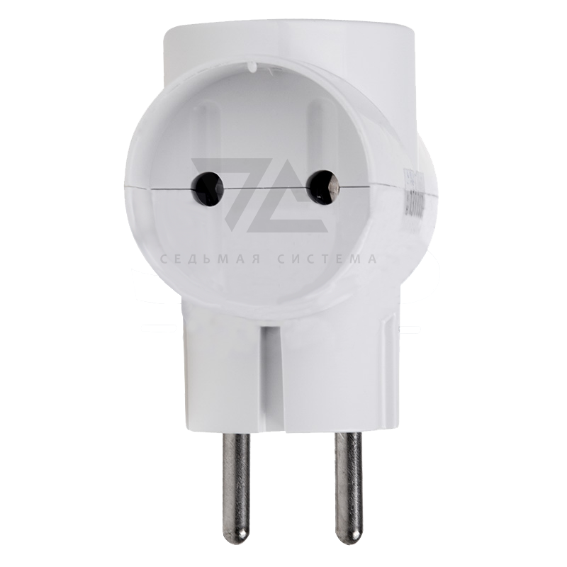 Тройник электрический без з/к Rexant, 6/10 А, 220 В, белый