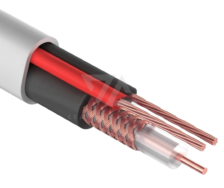 Кабель видеонаблюдения КВК-В-2 D=2 x 0.75 мм2 Rexant, белый, 200 м
