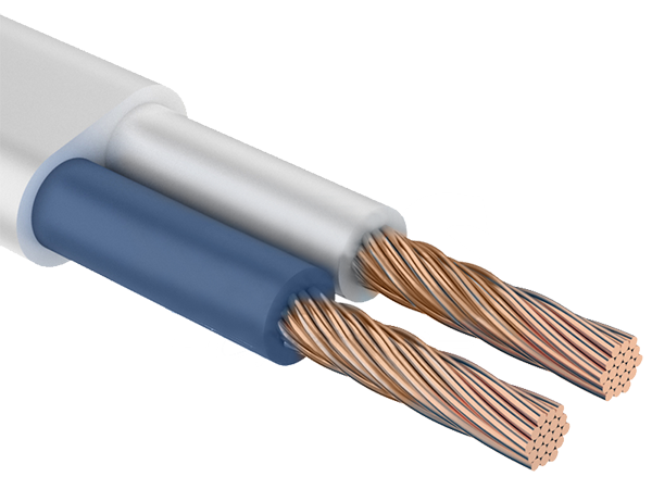 Провод соединительный ПВС 2 x 1.5 мм ГОСТ, белый, 150 м