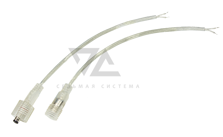 Кабель соединительный 2pin, IP67 Rexant, 2 х 0.35 мм2, 300V, прозрачный