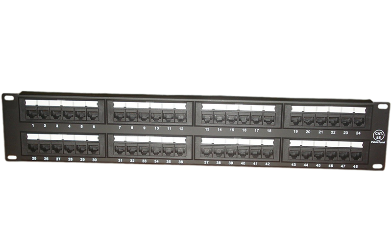 Патч-Панель 19" RIPO, 48 гнезд RJ-45, 2U, CAT5e, неэкранированная, черная