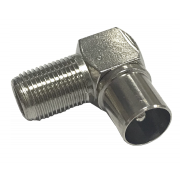 Переходник F(гнездо) - ТВ(штекер) X-Line, угловой, 100 шт/упак - 